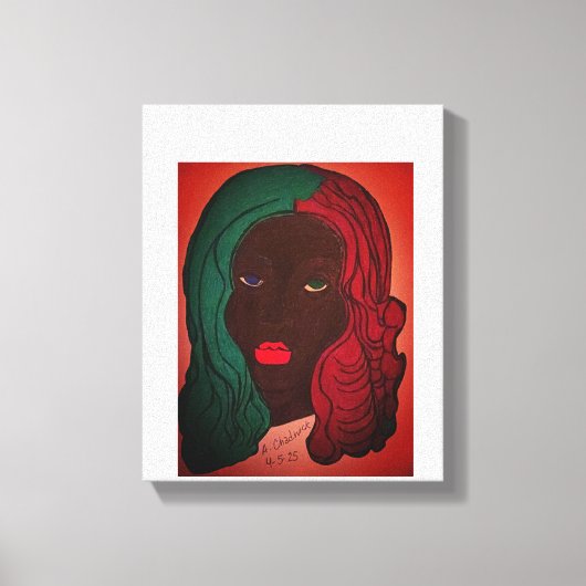 African American Colorful Wall Art キャンバスプリント (正面)
