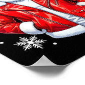 African American Cool Santa Claus Christmas Pajama ポスター (角)