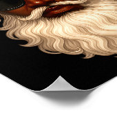 African American Cool Santa Claus Christmas Pajama ポスター (角)