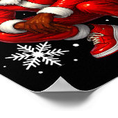 African American Cool Santa Claus Christmas Pajama ポスター (角)