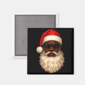 African American Cool Santa Claus Christmas Pajama マグネット (正面/裏面)