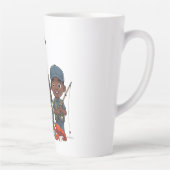 African American Dad and Son Fishing カフェラテマグ (右)