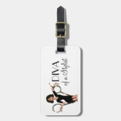 「African+American Diva of a Stylist」荷物タグ ラゲッジタグ (正面縦)