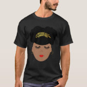 African American Divine Queen With Afro Puff Tシャツ (正面)