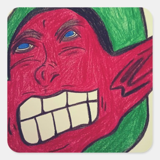 African American Elf Sticker Sheets スクエアシール (正面)