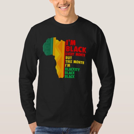 African American Every Month Pride Proud Black His Tシャツ (正面)