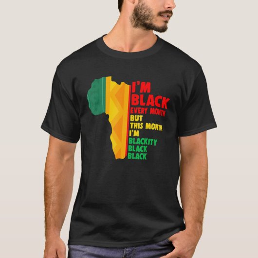 African American Every Month Pride Proud Black His Tシャツ (正面)