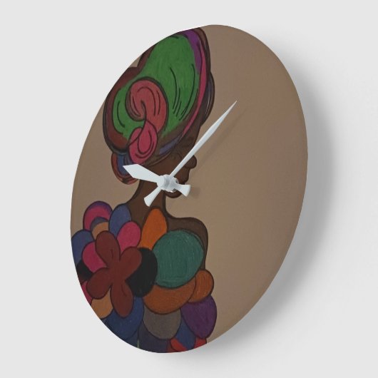 African American Fairy Wall Clock ラージ壁時計 (傾斜)