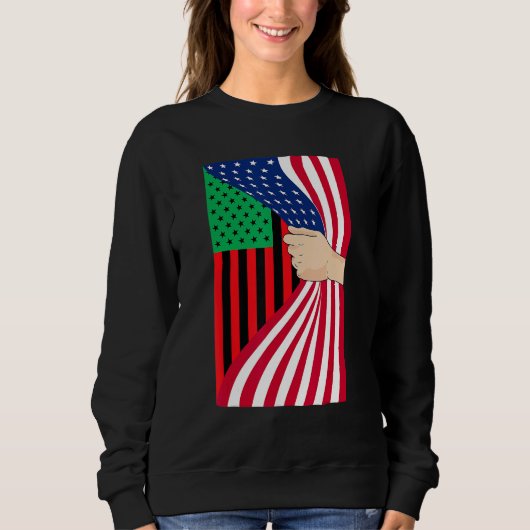 African American Flag Pan African Black Liberation スウェットシャツ (正面)