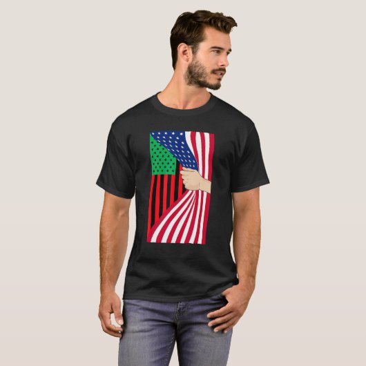 African American Flag Pan African Black Liberation Tシャツ (正面フル)