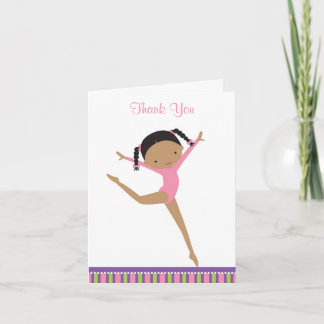 African American Gymnast Thank You Note Card サンキューカード