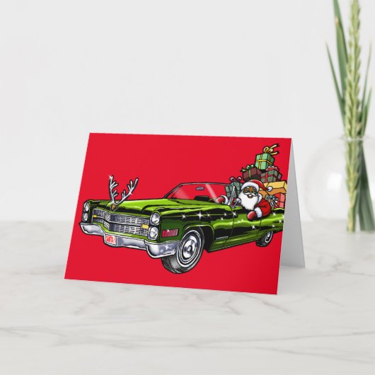 African American Hipster Santa Holiday Card シーズンカード (正面)