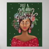 African American Just A Girl Who Love Christmas  ポスター (正面)
