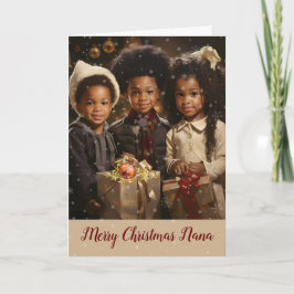 African American kids christmas card シーズンカード