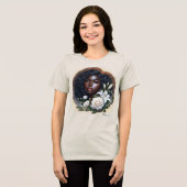  African-American Lady Enjoying Her Flowers トライブレンドＴシャツ (正面全面)