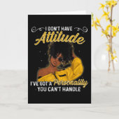 African American Melanin Queen Black Girl Magic Af カード (黄色い花)