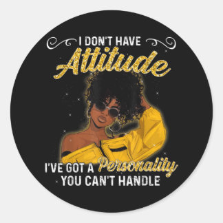 African American Melanin Queen Black Girl Magic Af ラウンドシール