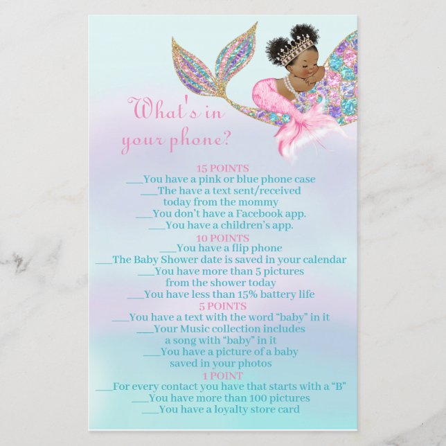 African American Mermaidベビーwhats in your phone (正面)