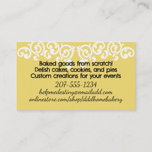 African American mixing bowl woman baking bakery 名刺 (裏面)