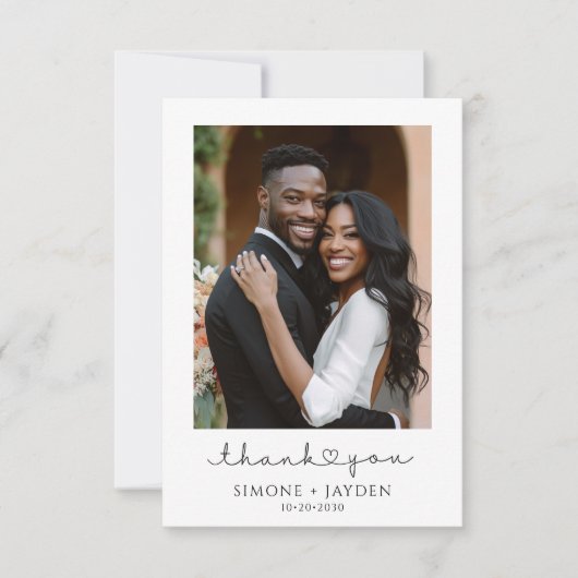 African American Photo 結婚's Thank You サンキューカード (正面)