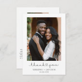 African American Photo 結婚's Thank You サンキューカード (正面/裏面)