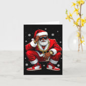 African American Santa Christmas Black Xmas Women  カード (黄色い花)