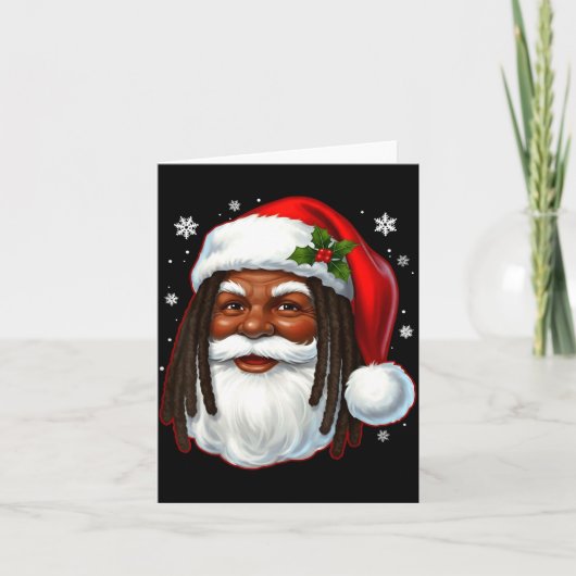 African American Santa Christmas Cool Black X-mas  カード (正面)
