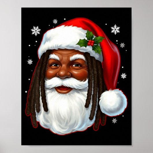 African American Santa Christmas Cool Black X-mas  ポスター (正面)
