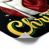 African American Santa Christmas Cool Black X-mas  ポスター (角)