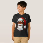 African American Santa Christmas Cool Black X-mas  Tシャツ (正面フル)