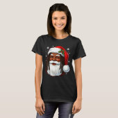 African American Santa Christmas Cool Black X-mas  Tシャツ (正面フル)