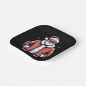 African American Santa Christmas Pajama Cool Black ペーパープレート (傾斜あり)