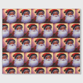 African American Santa Claus Christmas Black Man ラッピングペーパー (フラット)