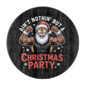 African American Santa Claus Christmas Pajama カッティングボード (正面)