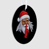 African American Santa Claus Christmas Party Decor オーナメント (正面)