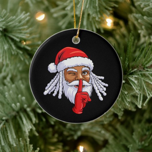 African American Santa Claus Christmas Party Decor セラミックオーナメント (ツリー)