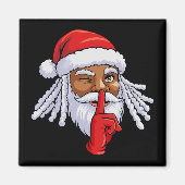 African American Santa Claus Christmas Party Decor マグネット (正面)