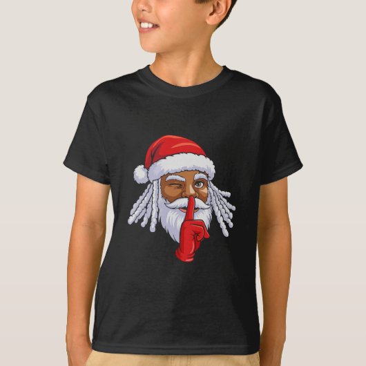 African American Santa Claus Christmas Party Decor Tシャツ (正面)
