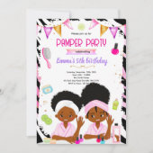 African American spa zebra theme invite 招待状 (正面)