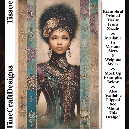 African American Woman, Baroque DY2L Decoupage 薄葉紙