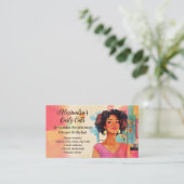 African American Woman Fashion Black Hair Salon 名刺 (スタンド正面)