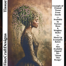 African American Woman, Floral DW7R Decoupag 薄葉紙