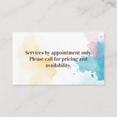 African American Woman Makeup Artist Beauty Salon 名刺 (裏面)