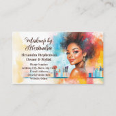 African American Woman Makeup Artist Beauty Salon 名刺 (正面)