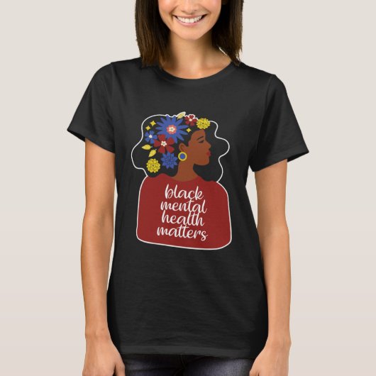 African American Woman Mental Health Awareness Afr Tシャツ (正面)