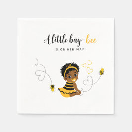 African-American Yellow Black Bee Baby Shower  スタンダードカクテルナプキン