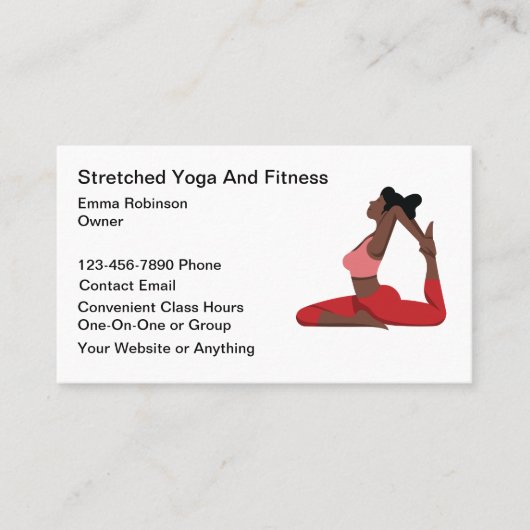 African American Yoga Instructor Business Cards 名刺 (正面)