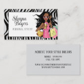 African American Zebra Print 名刺 (正面/裏面)