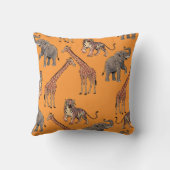 African Animal Pattern クッション (裏面)