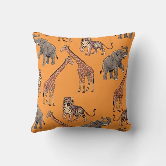 African Animal Pattern クッション (裏面)